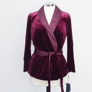 Adrianna Papell. Velvet Satin Lapel Tuxedo Jacket.